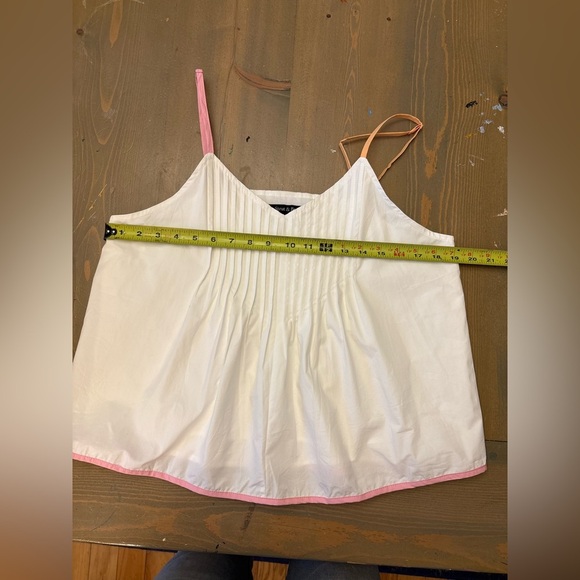 Funky White Camisole with Pink Straps Size Large - Picture 7 of 9